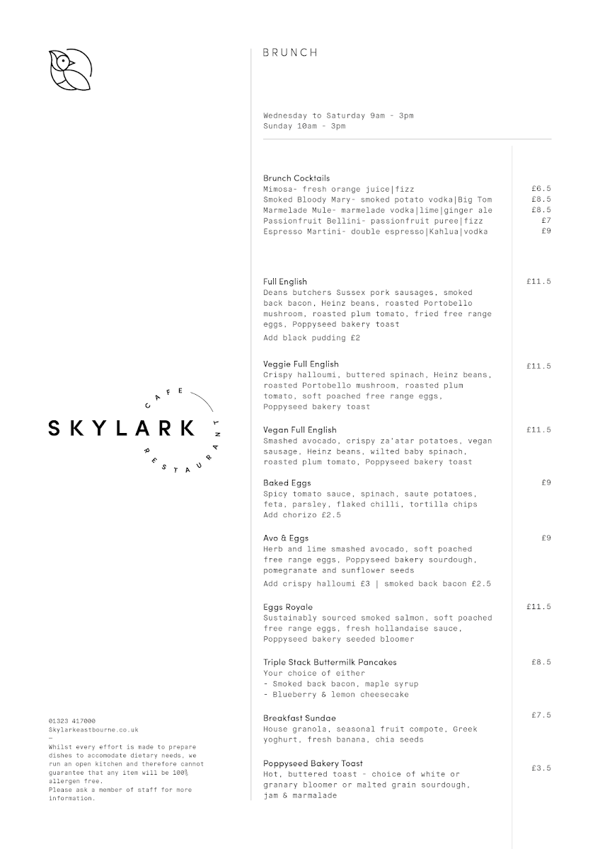 Menu Skylark-6